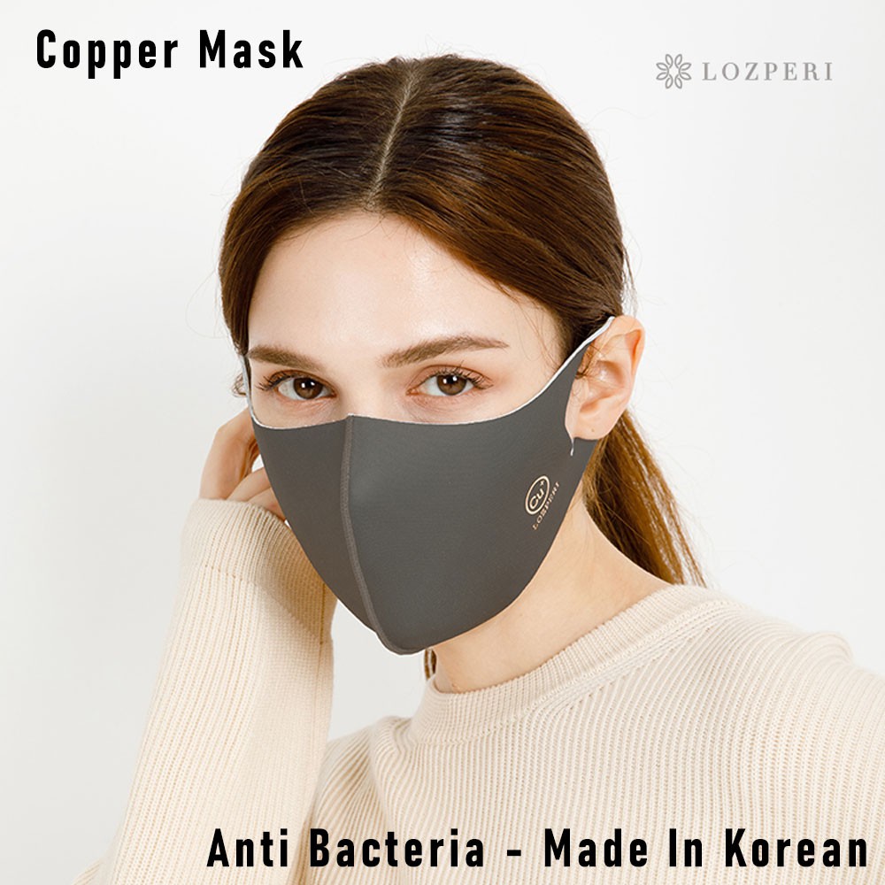 Copper Mask - Masker Tembaga Anti Bacterial Bakteri Infused Fabric [ Fasionable ] Made In Korea