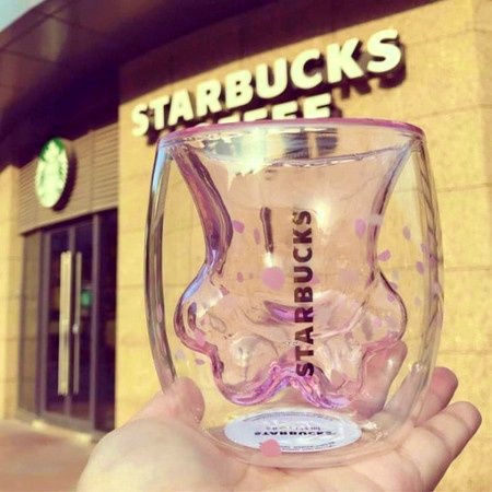 Original Starbucks Sakura Cat Paw Glass Gelas Cakar Kucing Sakura Starbuck 60 oz