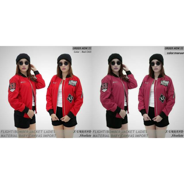 Jaket Bomber Wanita X-Urband Emblem