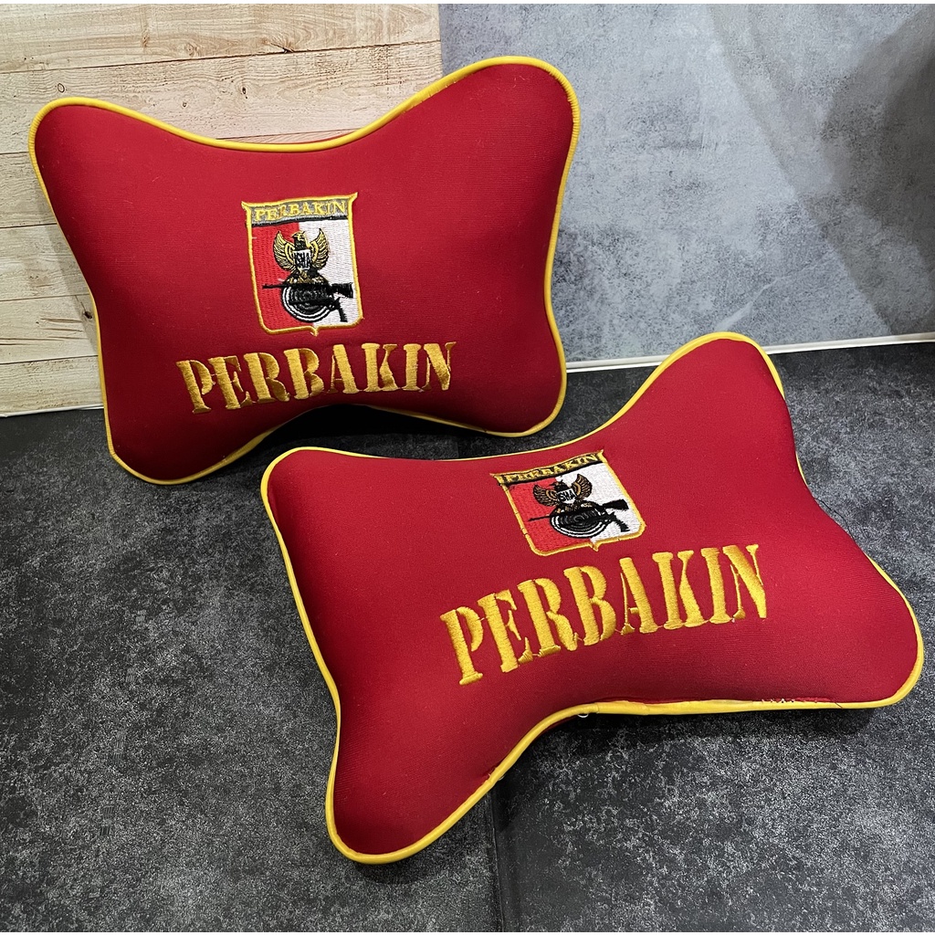 Bantal Mobil Perbakin  Merah - Bantal Mobil - Bantal Kepala Perbakin