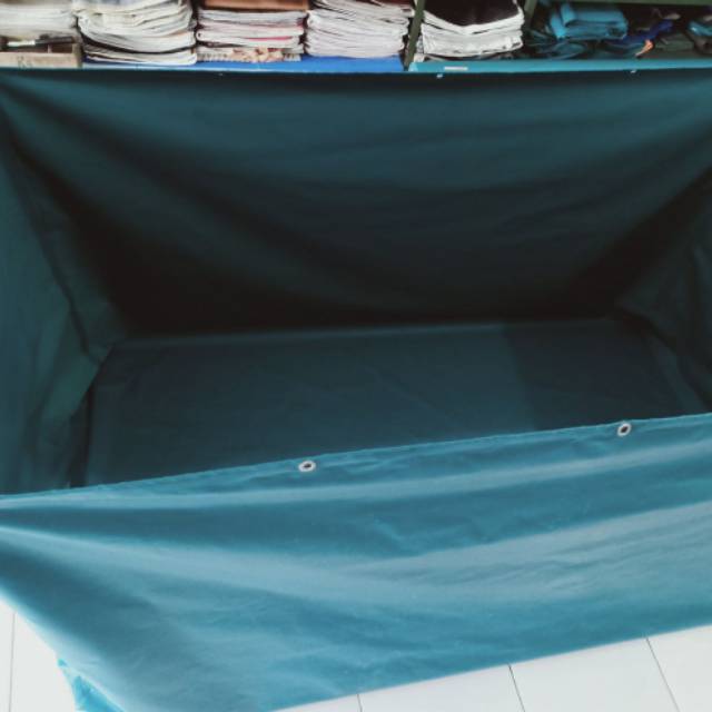 kolam terpal kotak 3x4x1  bahan semi karet orchid