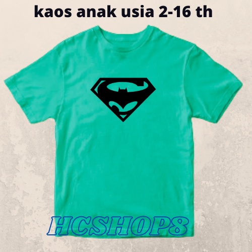 Kaos Anak Gambar Superman Vs Batman Usia 2-16th Laki Laki Perempuan