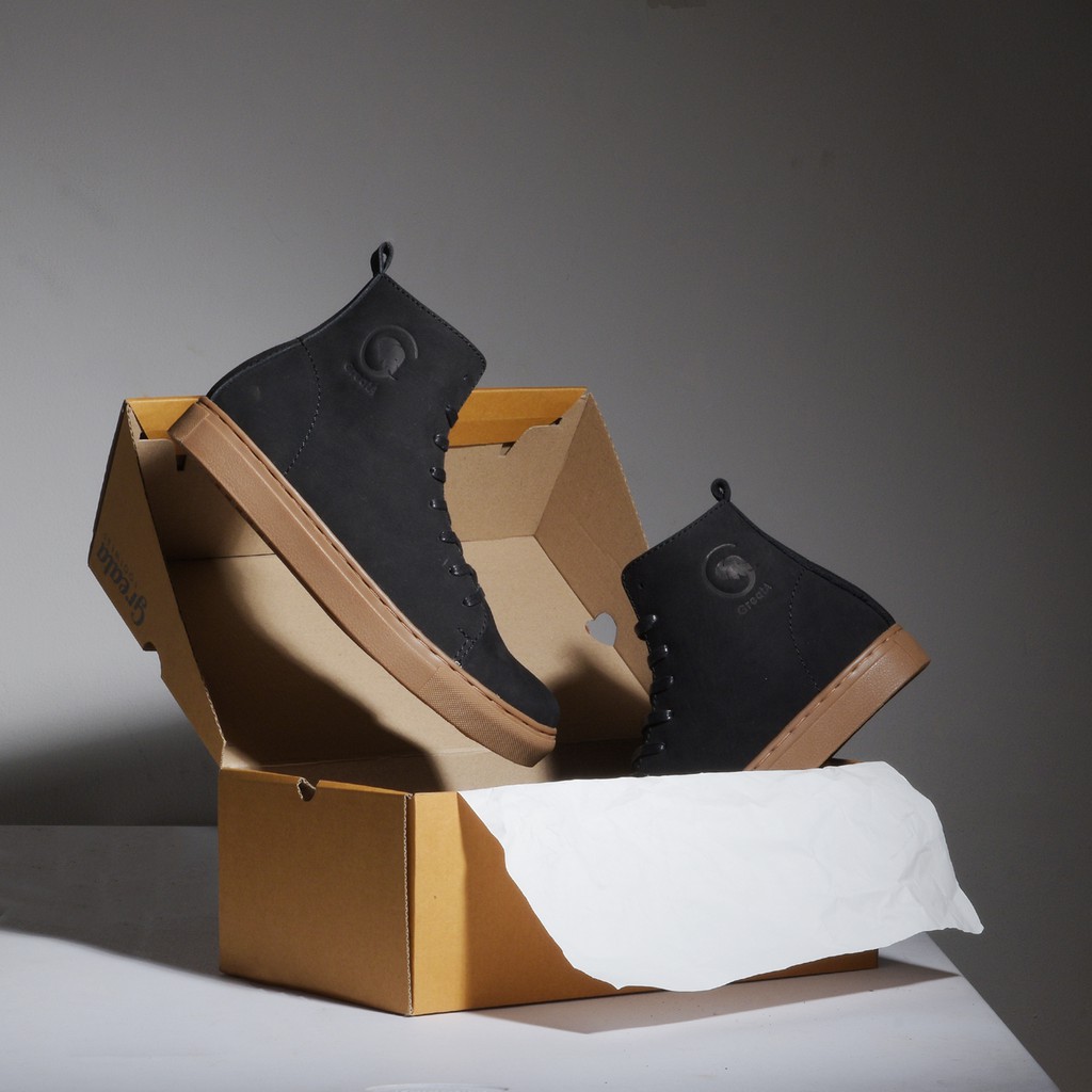 [KLAIM VOUCHERNYA] MAGNUS BLACK SEPATU BOOTS KULIT GREATA