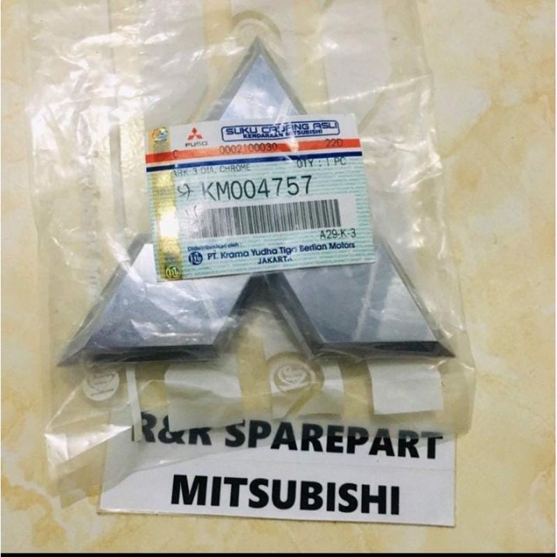 logo emblem tiga berlian crome mitsubishi canter original
