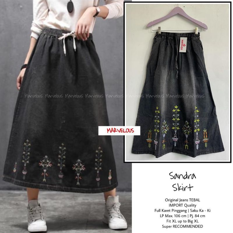 SANDRA SKIRT BY MARVELOUS (ROK JEANS) Rok Skirt wanita rekomended