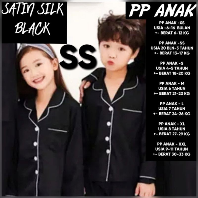 Piyama Satin Polos Setelan Lengan Panjang Celana Panjang Baju Tidur Anak