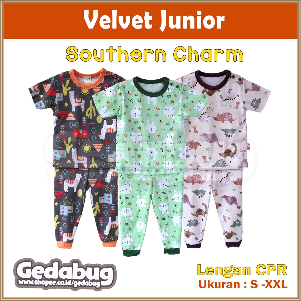 Setelan Velvet Junior CPR | Southern Charm - Satarry Night | Setelan Koas Anak Velvet Motif Terbaru GEDABUG