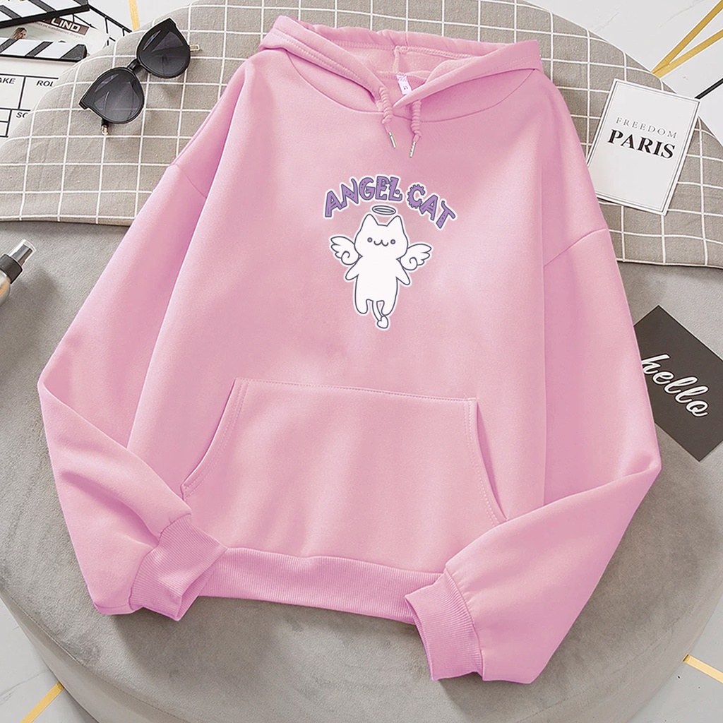 Sweater hoodie anak perempuan ANGEL CAT suwiter anak cewek cowok kartun