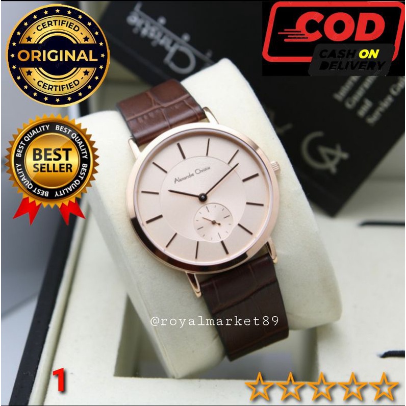 [PILIHAN WARNA GESER FOTONYA] ORI JAM TANGAN WANITA ALEXANDRE CHRISTIE KULIT CEWEK AC 8575 CRISTIE