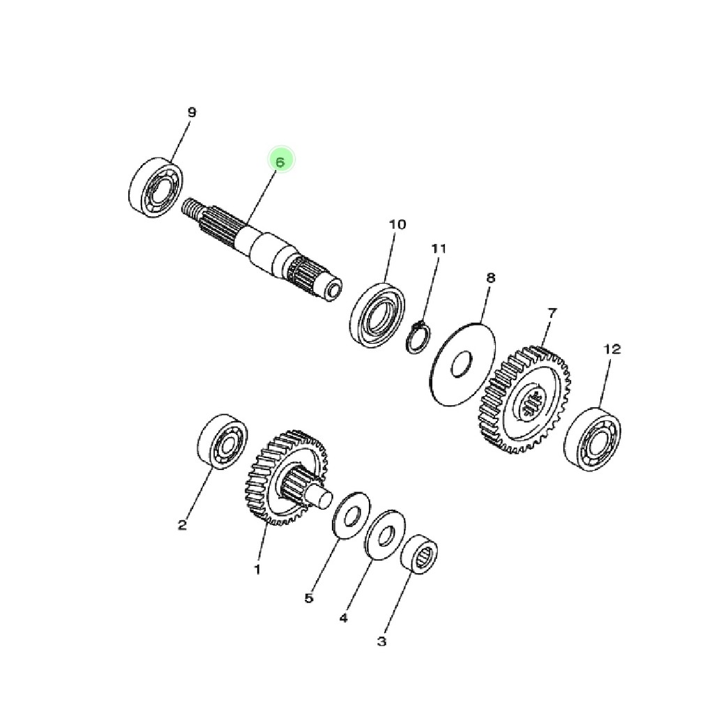 AXLE DRIVE AS RODA BELAKANG GARDAN MIO LAMA SPORTY SMILE SOUL FINO KARBU ORIGINAL YGP 5TL-E7421-10