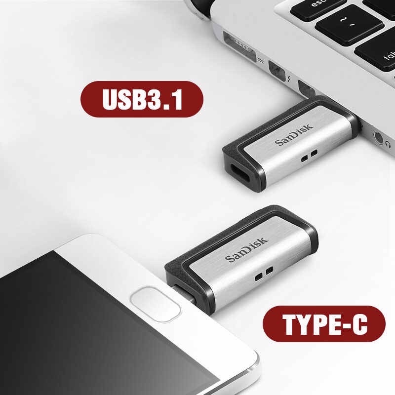 OTG SanDisk Ultra Dual Drive OTG USB Type-C USB 3.1 Up To 150MBps - SDDDC2 TYPE C ANDROID SMARTPHONE 16GB 32GB 64GB 128GB 256GB 512GB