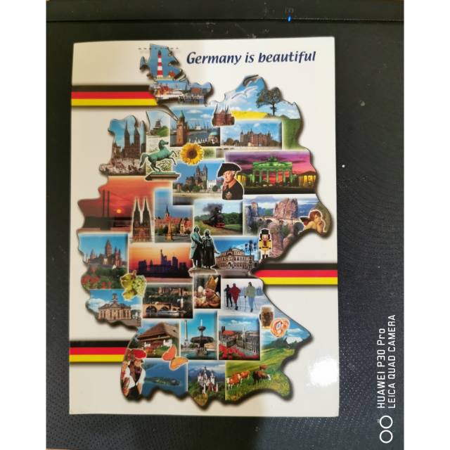 

Kartu pos peta jerman/germany map postcard