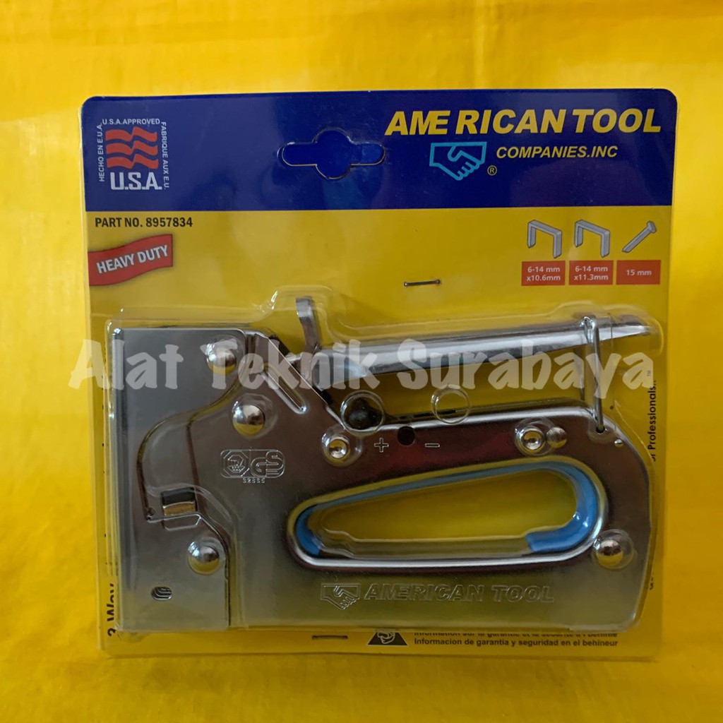

STAPLES GUN 6-14 MM STAPLE GUN TUCKER TACKER AMERICAN TOOL 3 WAY TRUCKER HEAVY DUTY HD A TOOL
