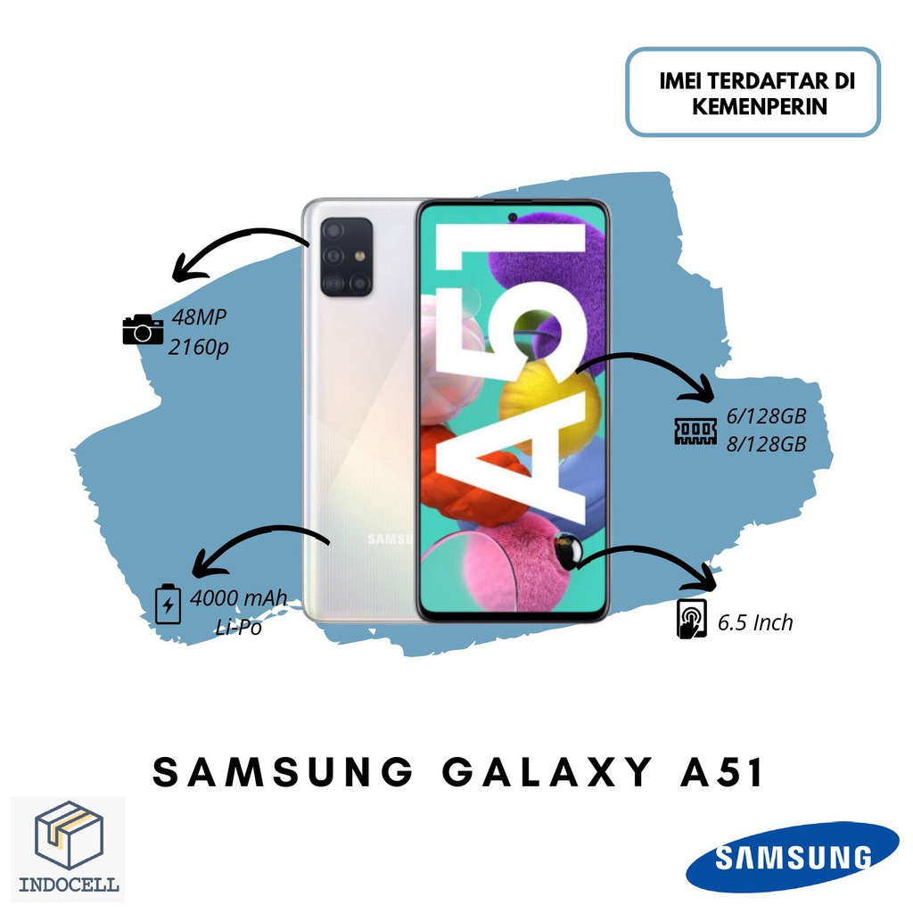 Samsung Galaxy A51 6/128GB - 8/128GB Garansi 1 Tahun Resmi