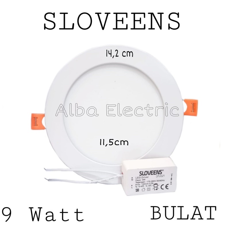 Lampu Downlight Panel LED 9 Watt Bulat SLOVEENS Lampu LED Panel 9 watt Bulat Putih