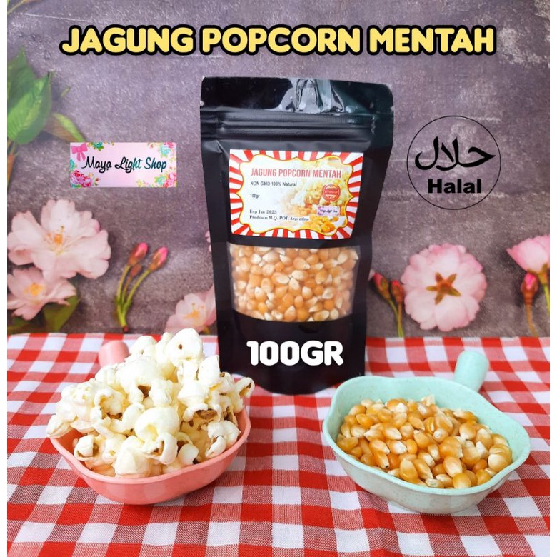 Jagung popcorn mentah 100gr bahan popcorn berondong cemilan bioskop corn mentah