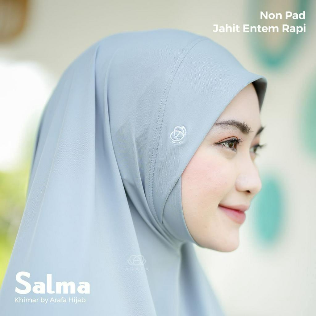 Arafa Hijab Khimar Salma | Khimar Dagu Malay | Hijab Instan Jersey Premium