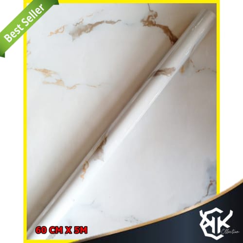 Wallpaper Premium Dinding Motif Marmer 60cm x 100cm Wallpaper Marmer Putih Abu