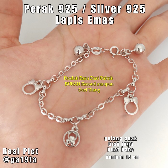 Gelang Anak Perempuan Perak Asli 925 Anti Karat Gelang Perak Bayi s925