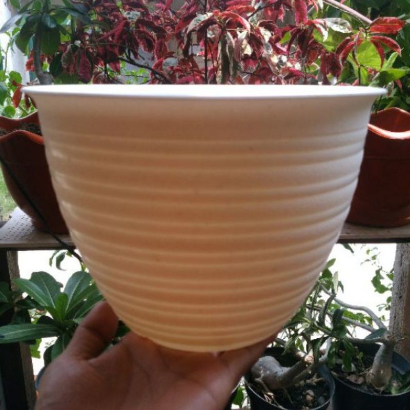 POT SUPER TAWON 21 PUTIH POT BUNGA TANAMAN HIAS