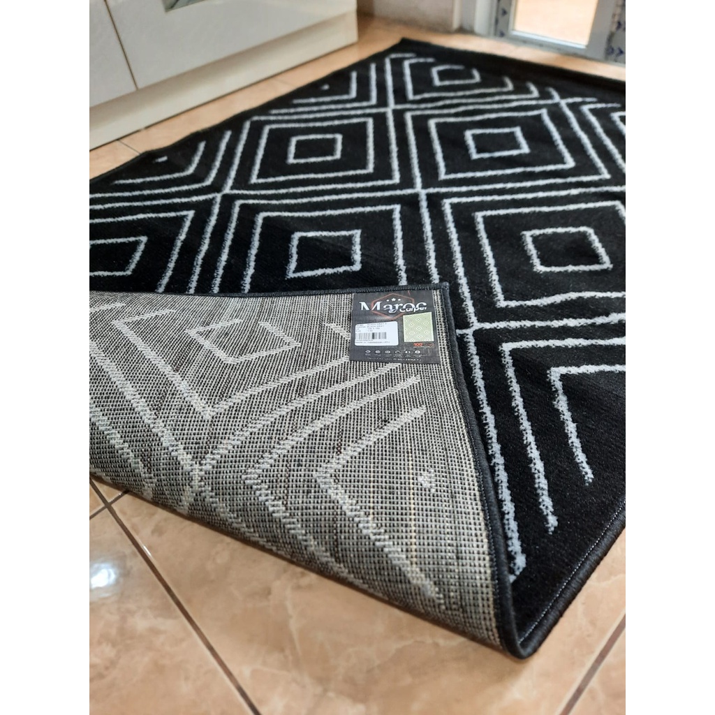 MAROC Karpet Lantai 100x150 Midnight Monokrom - MIDNIGHT 03-4