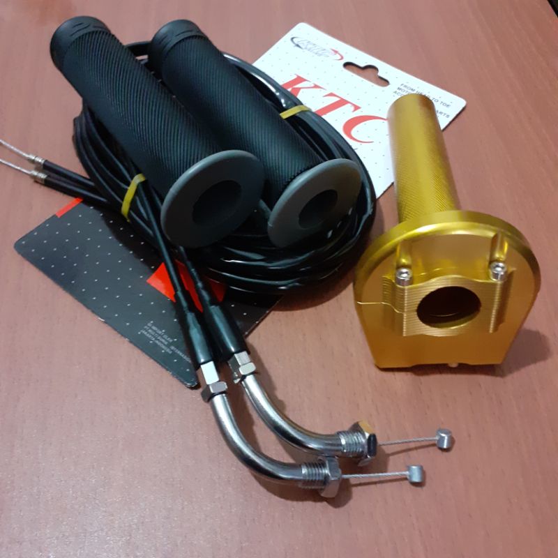 Gas Spontan 2 Kabel by KTC Universal all motor Gas Spontan Ninja Satria fu Cbr Tiger Vixion Mio Dll