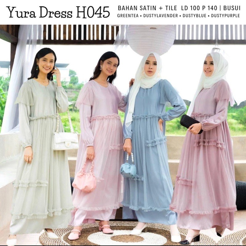 [REAL PICTURE] YURA DRESS TILE SATIN GAMIS LEBARAN TANAH ABANG PGMTA METRO GROSIR SUPPLIER KONDANGAN