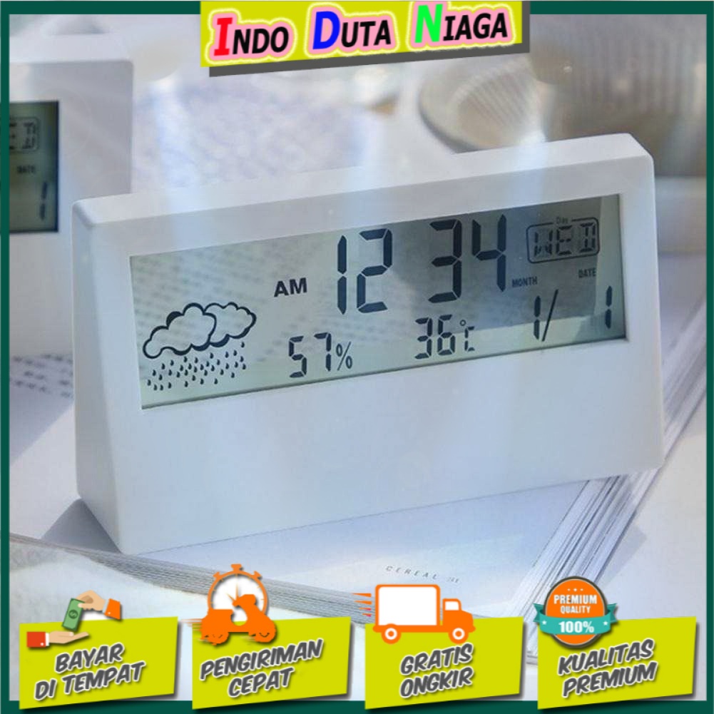 KKMOON Jam Alarm Meja Digital Thermometer Hygrometer Station YQ329