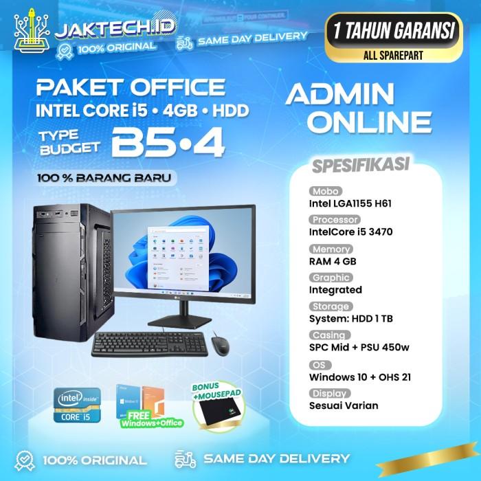 Mini PC Rakitan Intel Core i5 / Ram 8GB / SSD / Layar 22" / Slim
