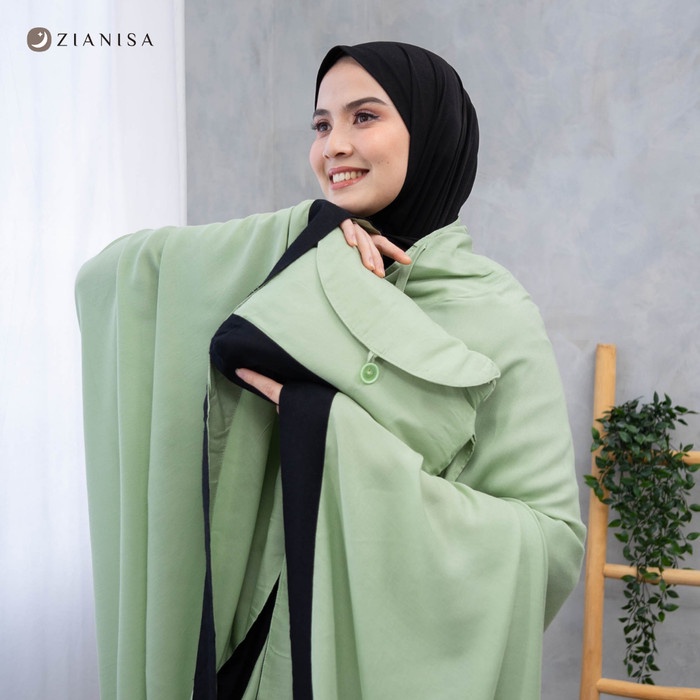 Mukena Zianisa New Salwa Black Green Allsize