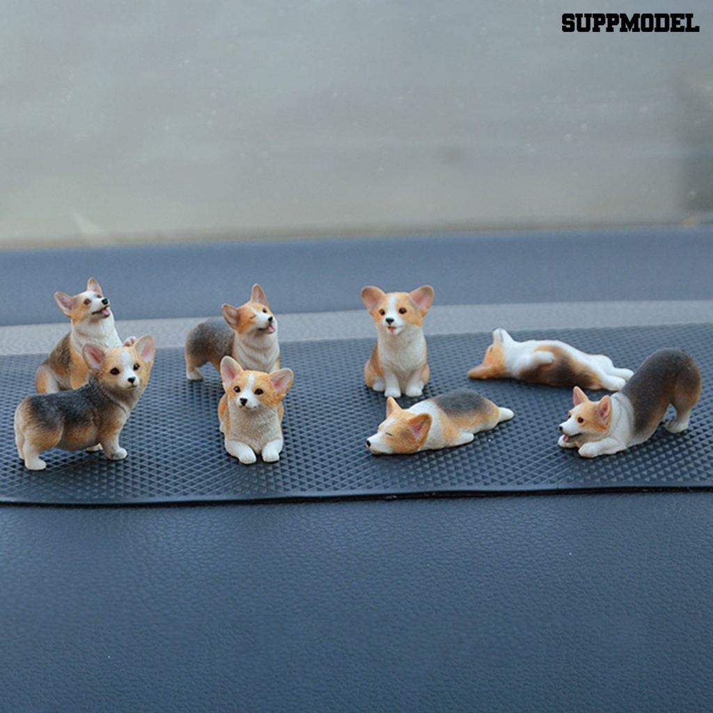 Suppmodel Miniatur Anjing Corgi Untuk Dekorasi Taman / Kantor DIY