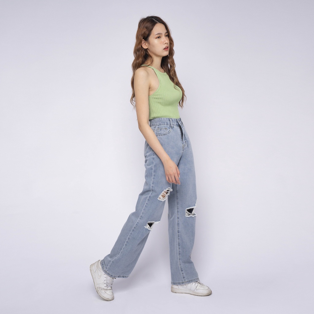 VIERLIN - Jeans 2058 - HIGH WAIST RIPPED BAGGY JEANS