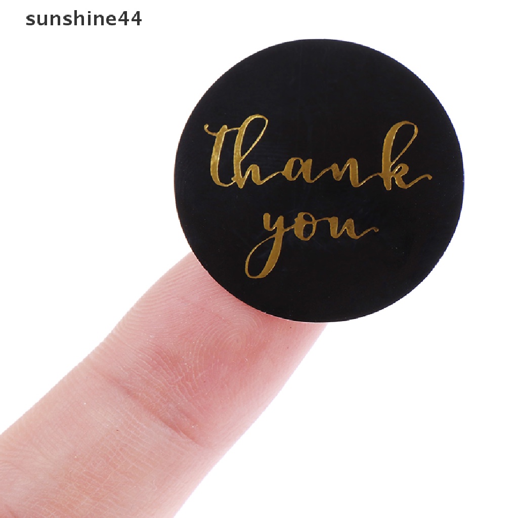 Sunshine 500pcs Stiker foil Emas Tulisan thank you Untuk Segel Amplop / Scrapbook