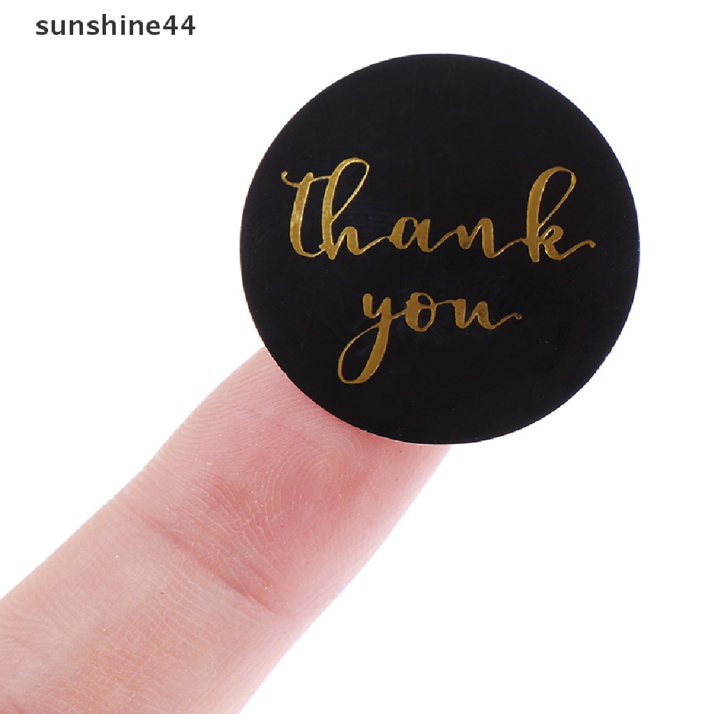 Sunshine 500pcs Stiker foil Emas Tulisan thank you Untuk Segel Amplop / Scrapbook