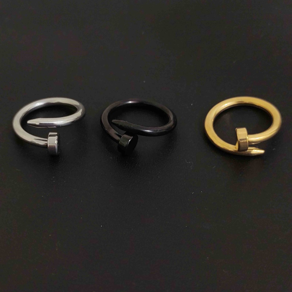 CINCIN TITANIUM PAKU GOLD SILVER HITAM ANTI LUNTUR ANTI KARAT / CINCIN PRIA WANITA ANAK COUPLE TUNANGAN CPAKU / DUNIAGELANG.ID