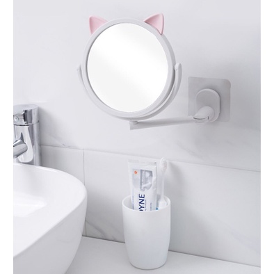 SH3 Cermin Kaca Gantung Tempel Dinding Motif Telinga Kucing Lucu / Wall Ear Cat Mirror