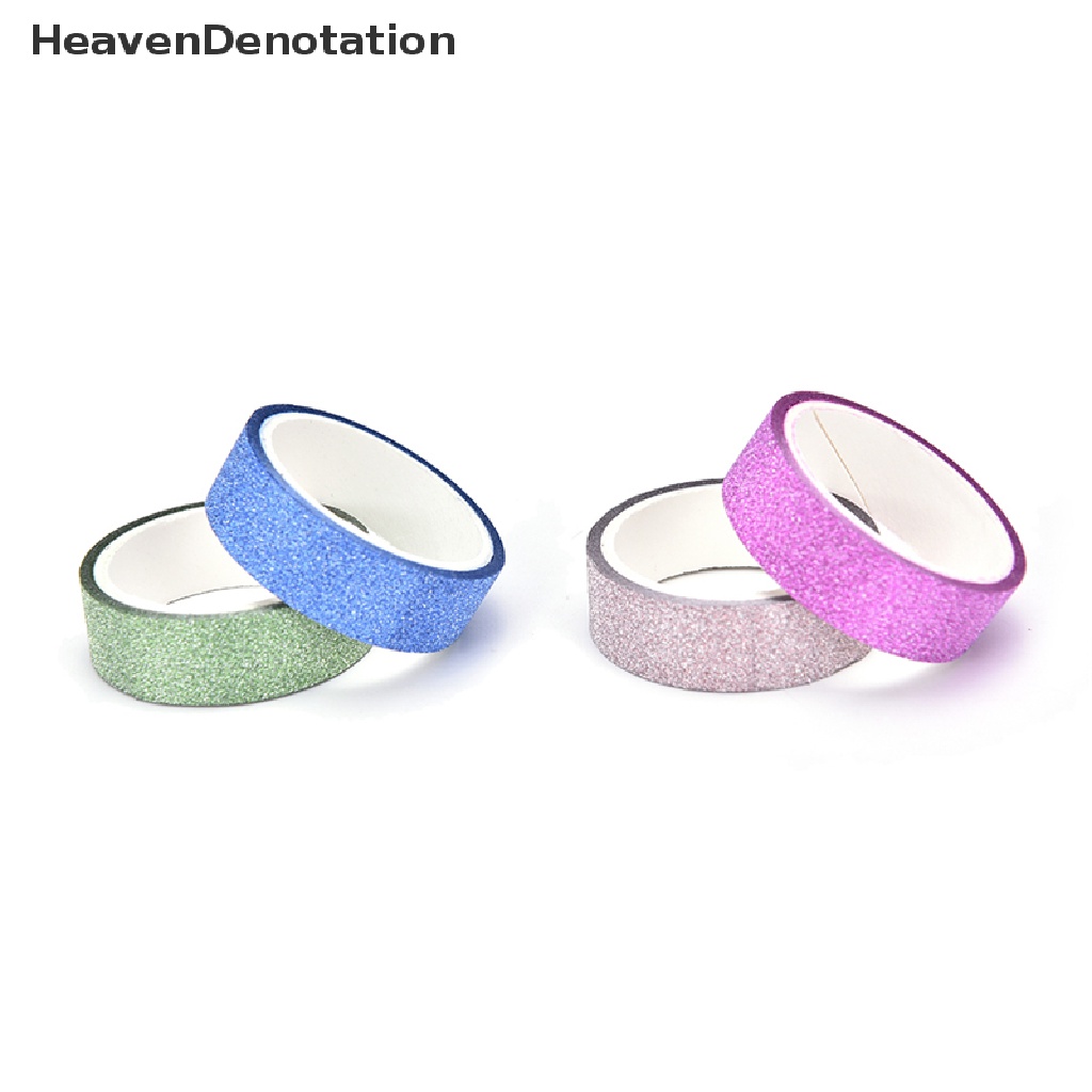 [HeavenDenotation] 10pcs Glitter Washi Sticky Paper Masking Adhesive Tape Label DIY Craft Decorative