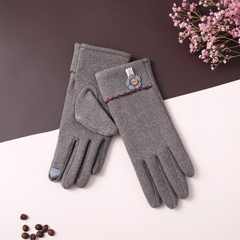 Sarung Tangan Wanita Touchscreen Flower Winter Gloves