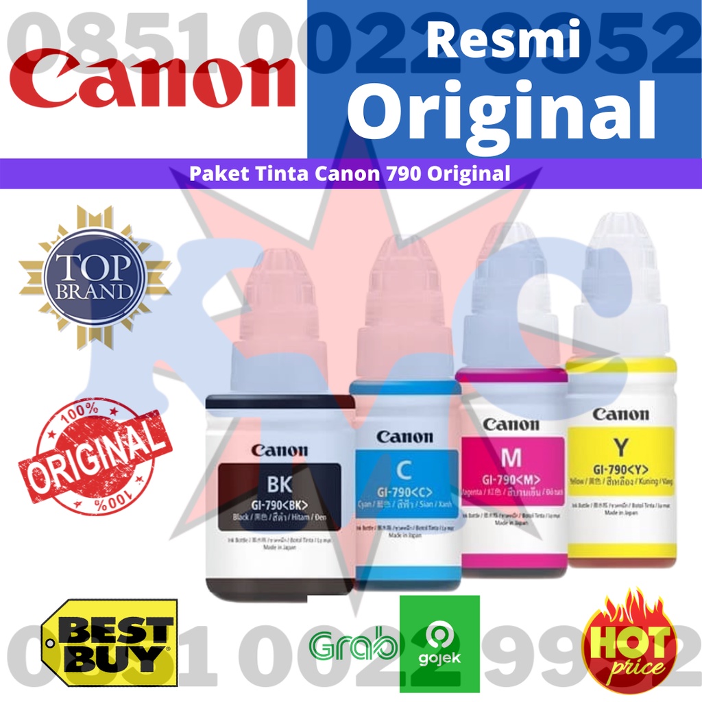 PAKET TINTA CANON 790 BLACK CYAN MAGENTA YELLOW ORIGINAL