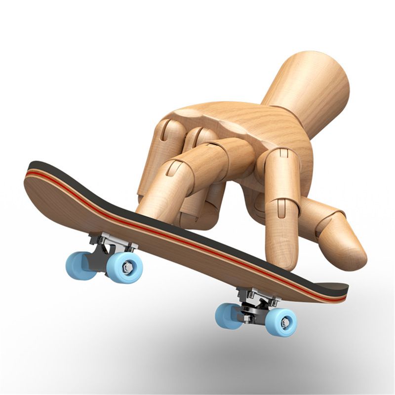 1 Set Mainan Skateboard Jari Bahan Kayu Maple Untuk Hadiah Anak Laki-Laki