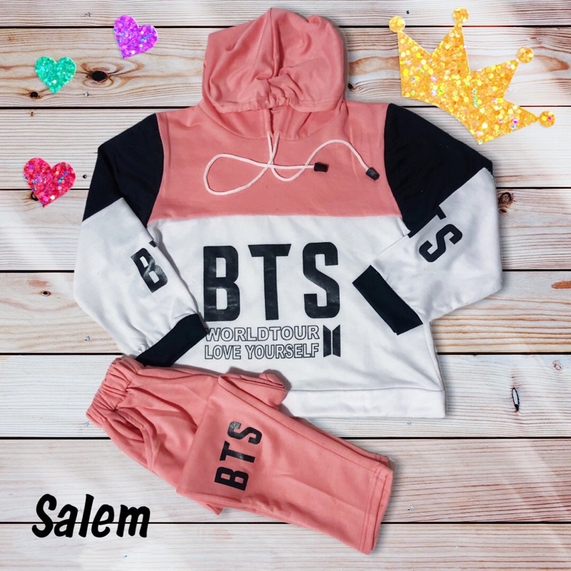 Stelan Anak Tanggung HOODIE  Love your Self untuk kisaran umur 9-12 th