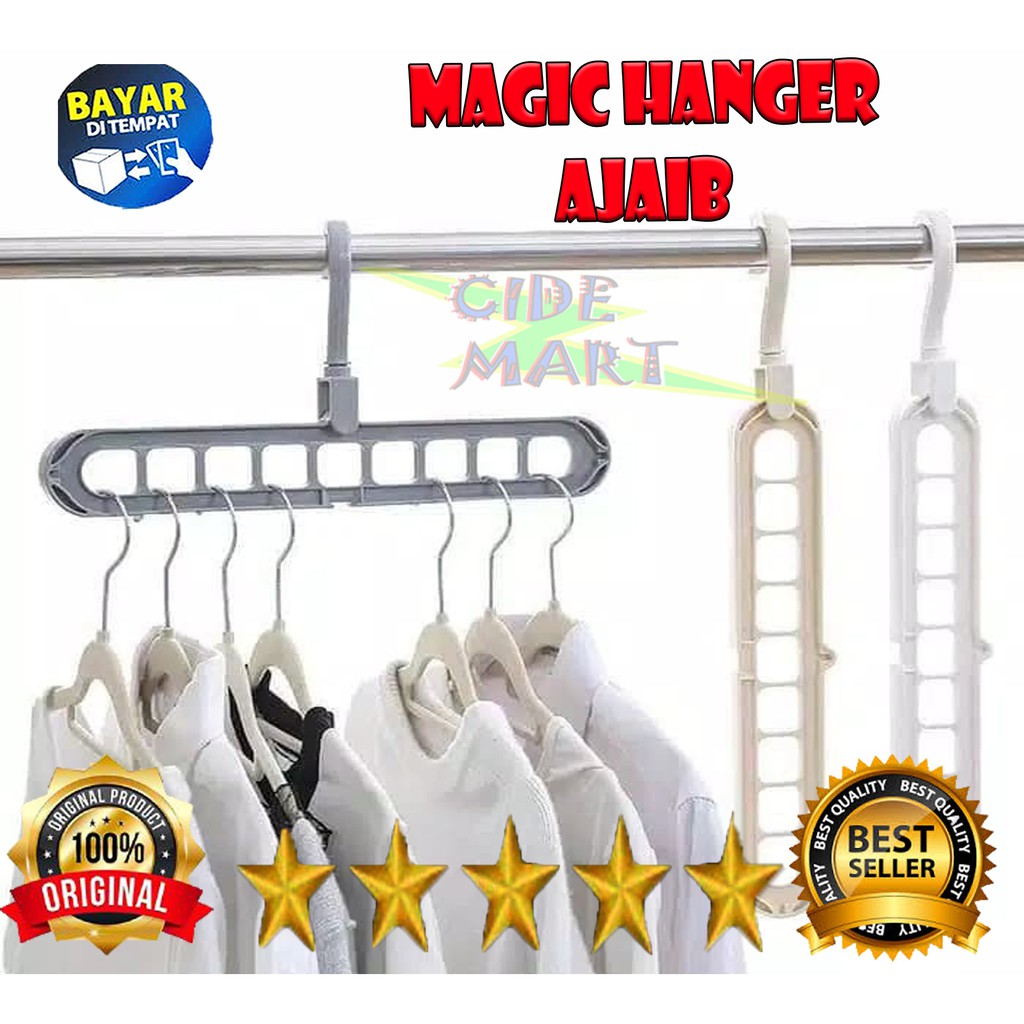 Magic Hanger Instan Gantungan Baju Lemari Pakaian Wonder Hanger 9 in 1 Ajaib