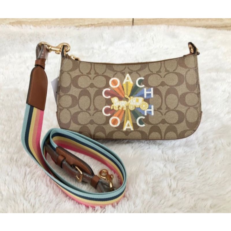 tas wanita coach jess baguette radial rainbow