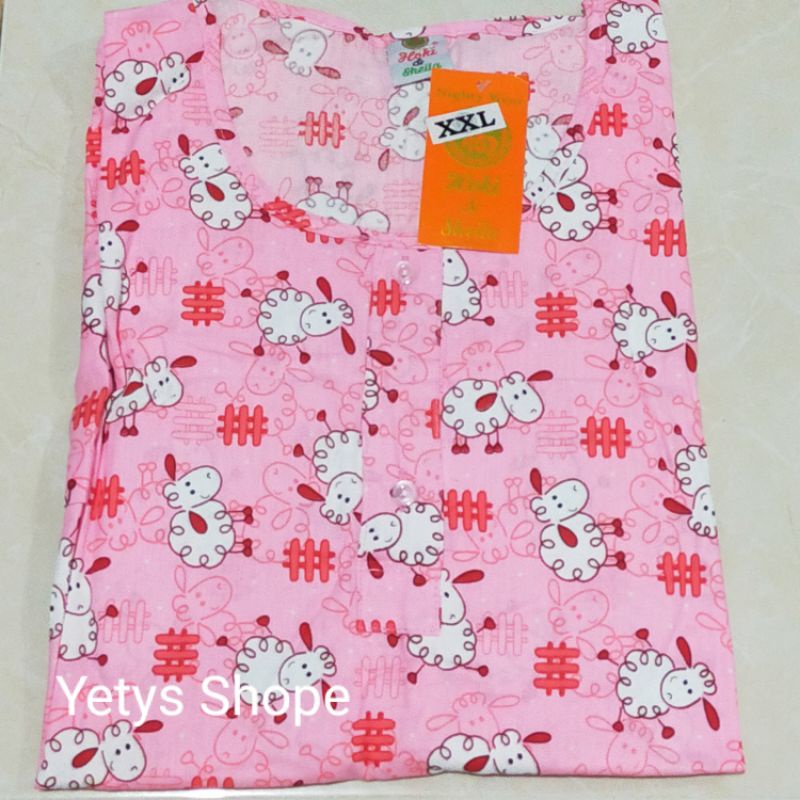 Hoki&Sheila Jumbo LD120 C3/4 Baju Tidur Piyama Fit XXL [Part 1]-Sheep Pagar HS Pink