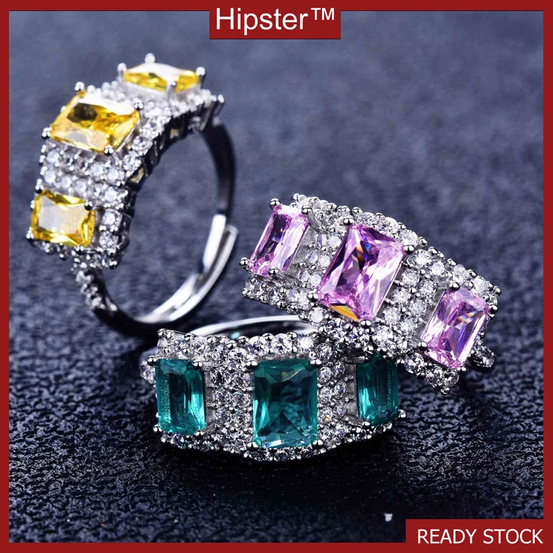 New Luxury Moissanite Colorful Crystals Ring