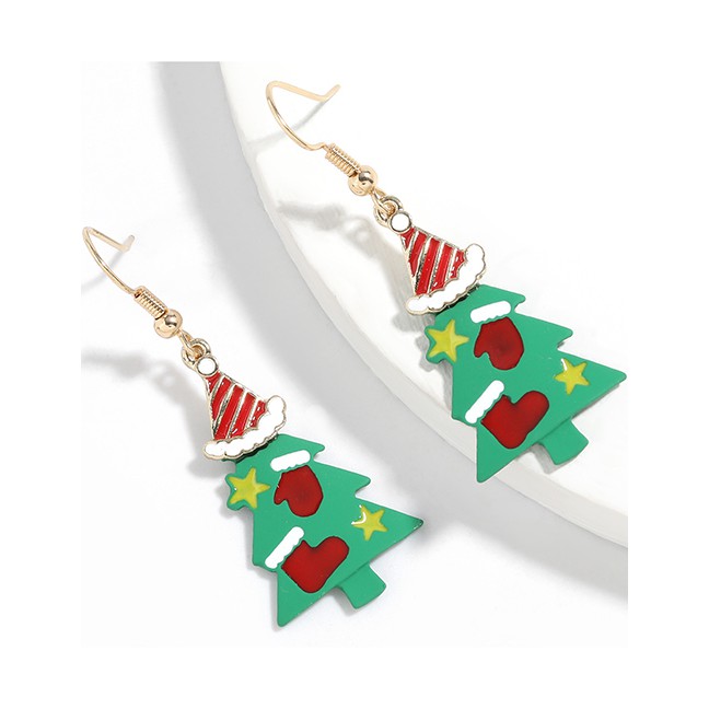 LRC Anting NATAL Fashion Christmas Alloy Dripping Christmas Earrings