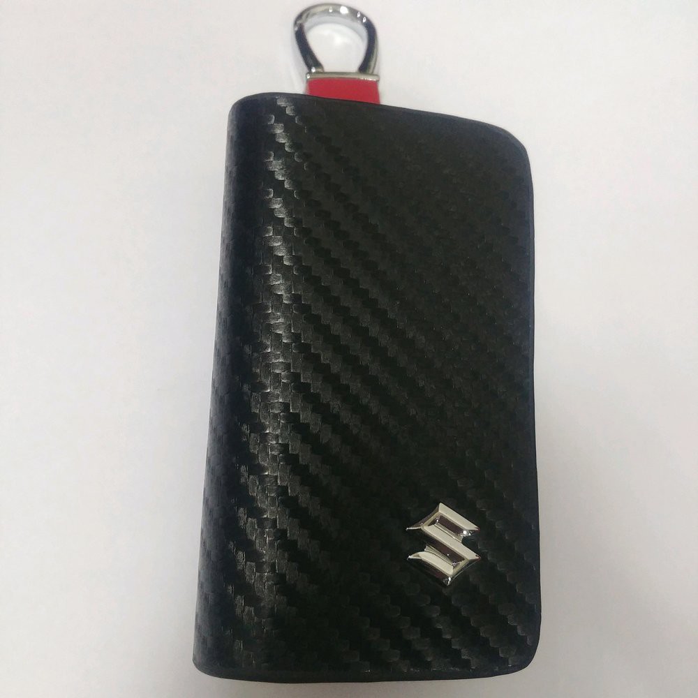 dompet stnk mobil logo suzuki PLUS GANTUNGAN KUNCI MOTIF CARBON