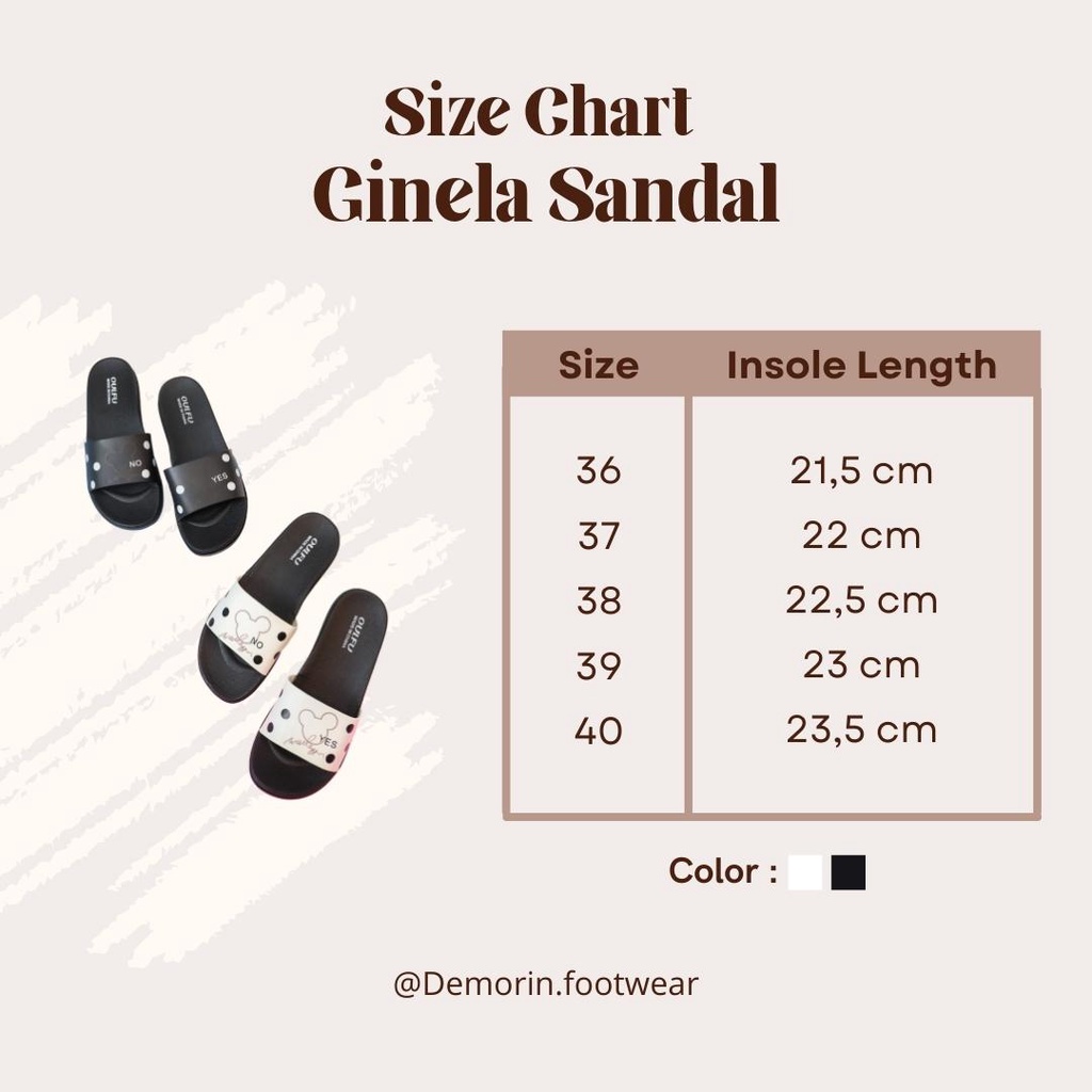 Ginela Sandal Selop Wanita Slip On Teplek - Demorin Sendal Karet