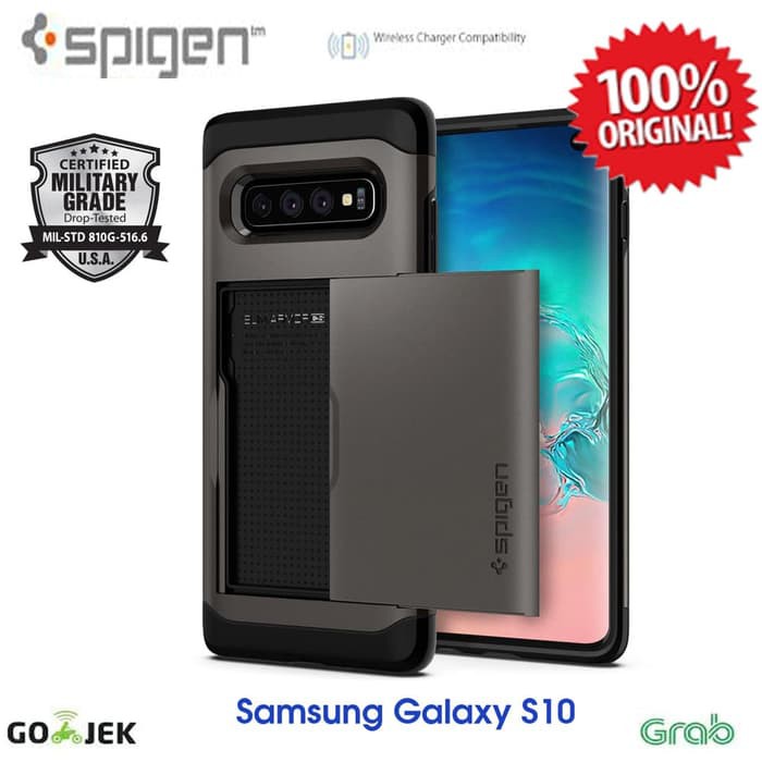 Spigen Galaxy S10 Plus Case S10+ Slim Armor CS - Gunmetal (ORIGINAL)