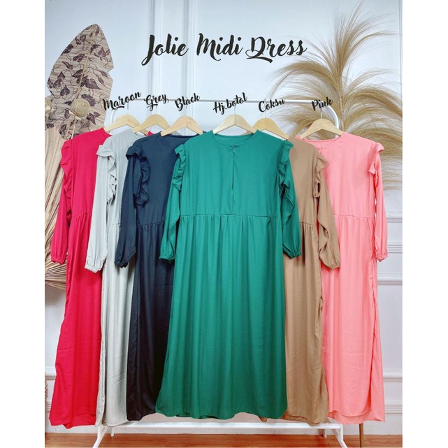 gamis midi dress/gamis lebaran /gamis kekinian/gamis terbaru